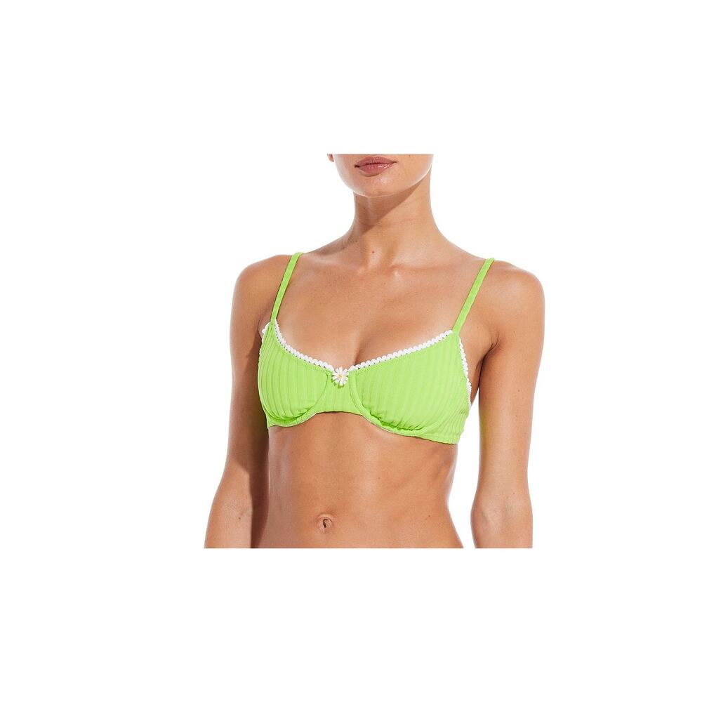 Solid & Striped 'The Daphne' Green Ribbed Top Size M